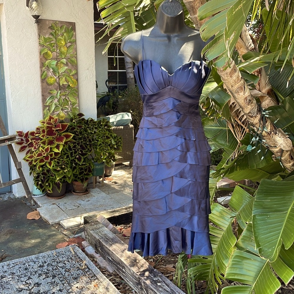 Aiden Mattox tiered silk ruffle dress